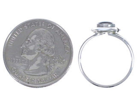 Silver Multicolor Pueblo Design Ring Size 6-1/4 TX41504